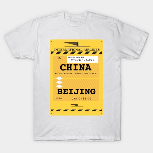 Beijing China travel ticket T-Shirt by nickemporium1